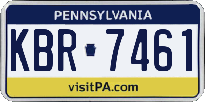 PA license plate KBR7461