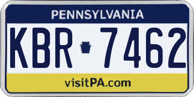 PA license plate KBR7462