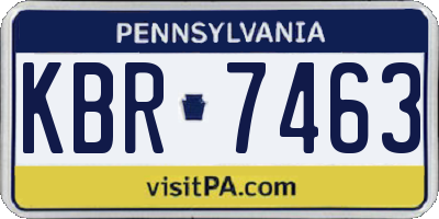 PA license plate KBR7463