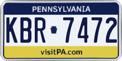 PA license plate KBR7472