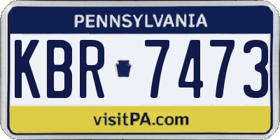 PA license plate KBR7473