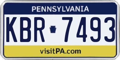 PA license plate KBR7493