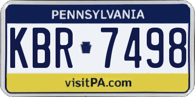 PA license plate KBR7498