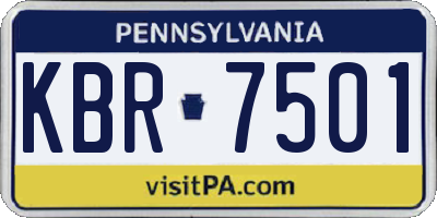 PA license plate KBR7501