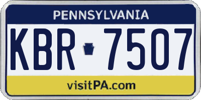 PA license plate KBR7507
