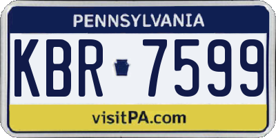 PA license plate KBR7599