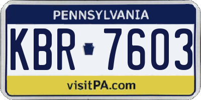 PA license plate KBR7603