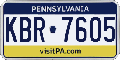 PA license plate KBR7605