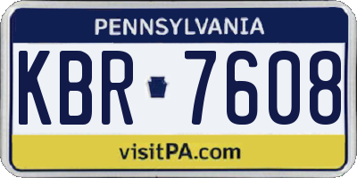 PA license plate KBR7608
