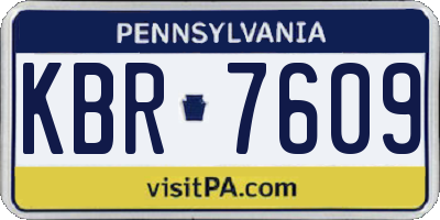 PA license plate KBR7609