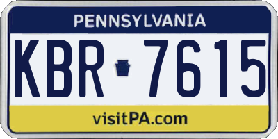 PA license plate KBR7615