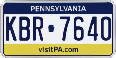 PA license plate KBR7640