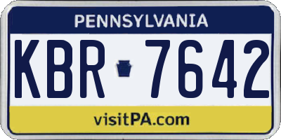 PA license plate KBR7642
