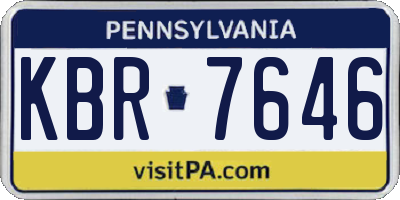 PA license plate KBR7646