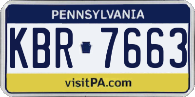 PA license plate KBR7663