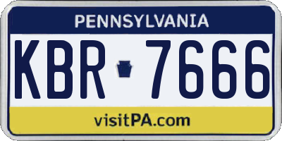 PA license plate KBR7666