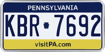 PA license plate KBR7692