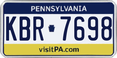 PA license plate KBR7698