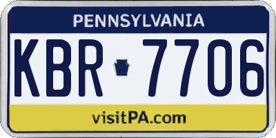 PA license plate KBR7706