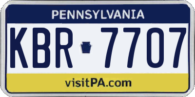 PA license plate KBR7707