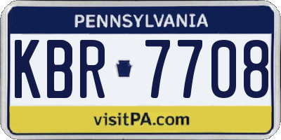 PA license plate KBR7708