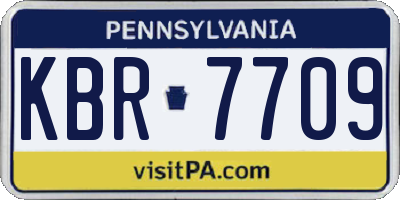 PA license plate KBR7709