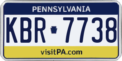 PA license plate KBR7738