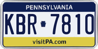 PA license plate KBR7810