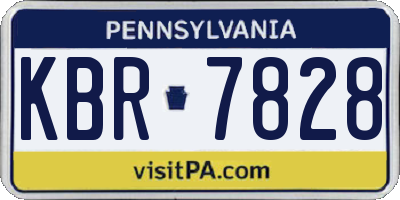PA license plate KBR7828