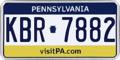 PA license plate KBR7882