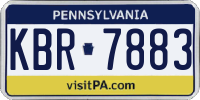 PA license plate KBR7883