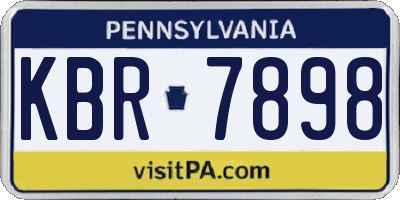 PA license plate KBR7898