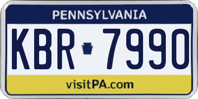 PA license plate KBR7990