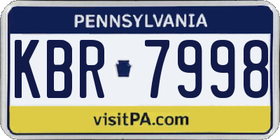 PA license plate KBR7998