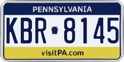 PA license plate KBR8145