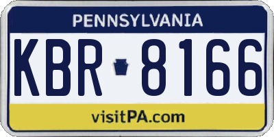 PA license plate KBR8166
