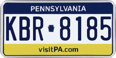 PA license plate KBR8185