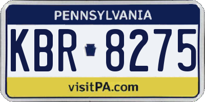 PA license plate KBR8275