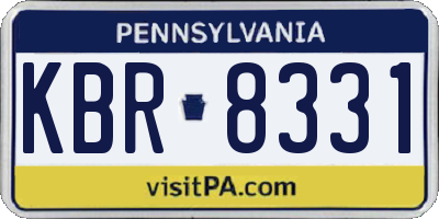PA license plate KBR8331