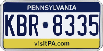 PA license plate KBR8335
