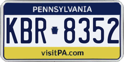 PA license plate KBR8352