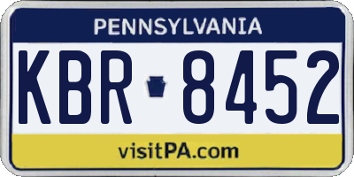 PA license plate KBR8452