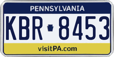 PA license plate KBR8453