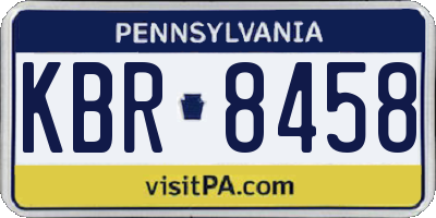 PA license plate KBR8458