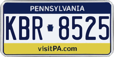 PA license plate KBR8525