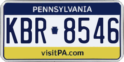 PA license plate KBR8546