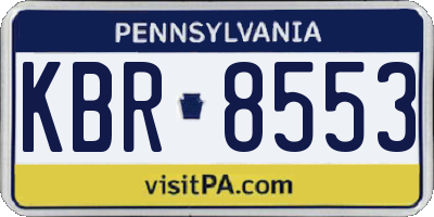 PA license plate KBR8553