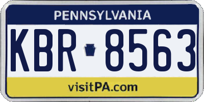 PA license plate KBR8563