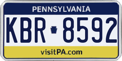 PA license plate KBR8592