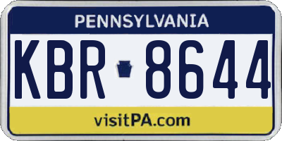 PA license plate KBR8644